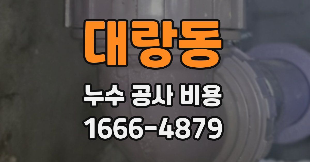 대랑동 누수 공사 비용