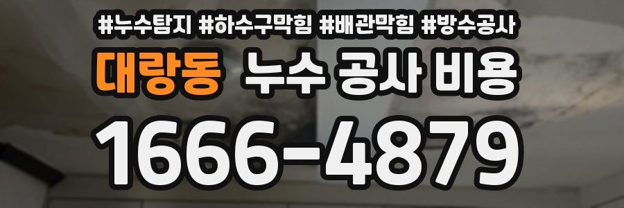 대랑동 누수 공사 비용