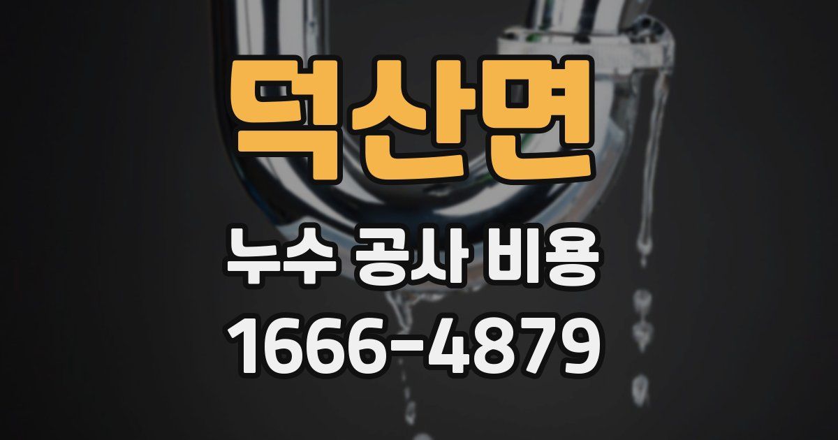 덕산면 누수 공사 비용