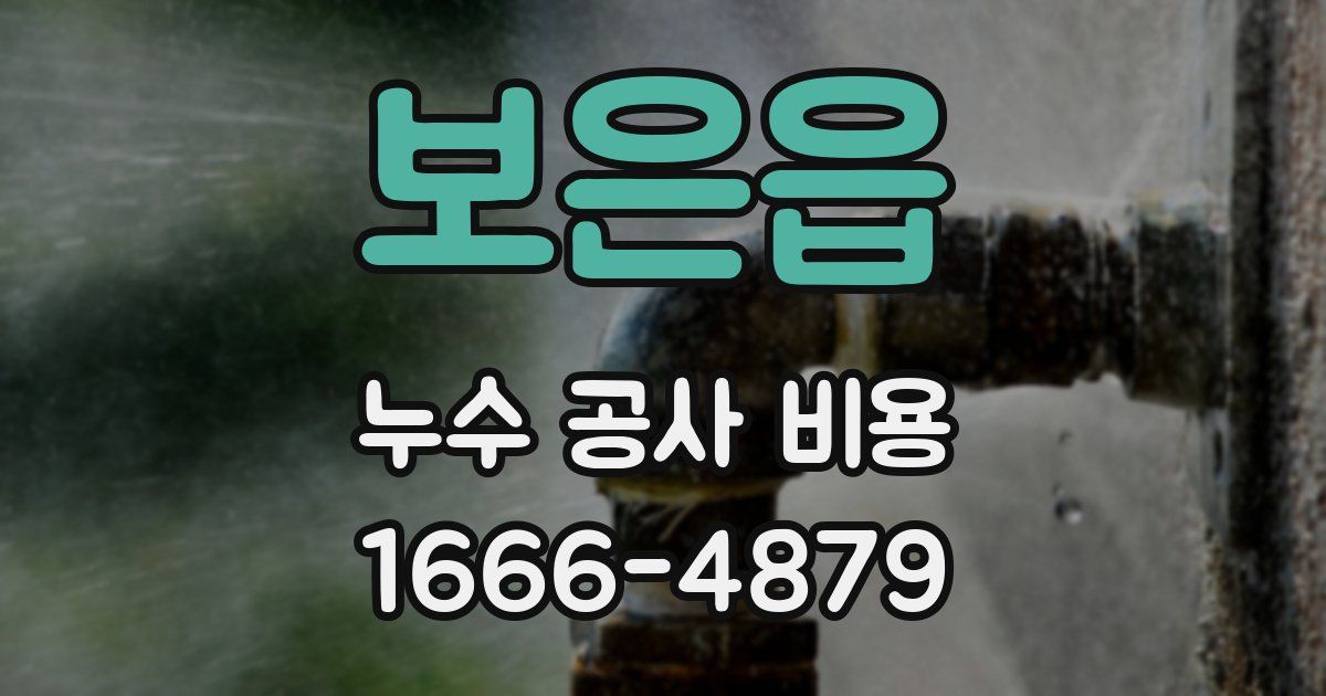 보은읍 누수 공사 비용