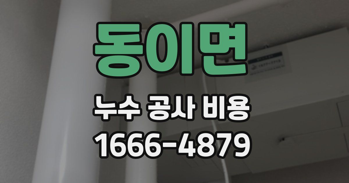 동이면 누수 공사 비용