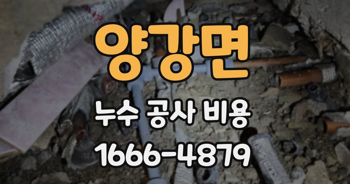 양강면 누수 공사 비용