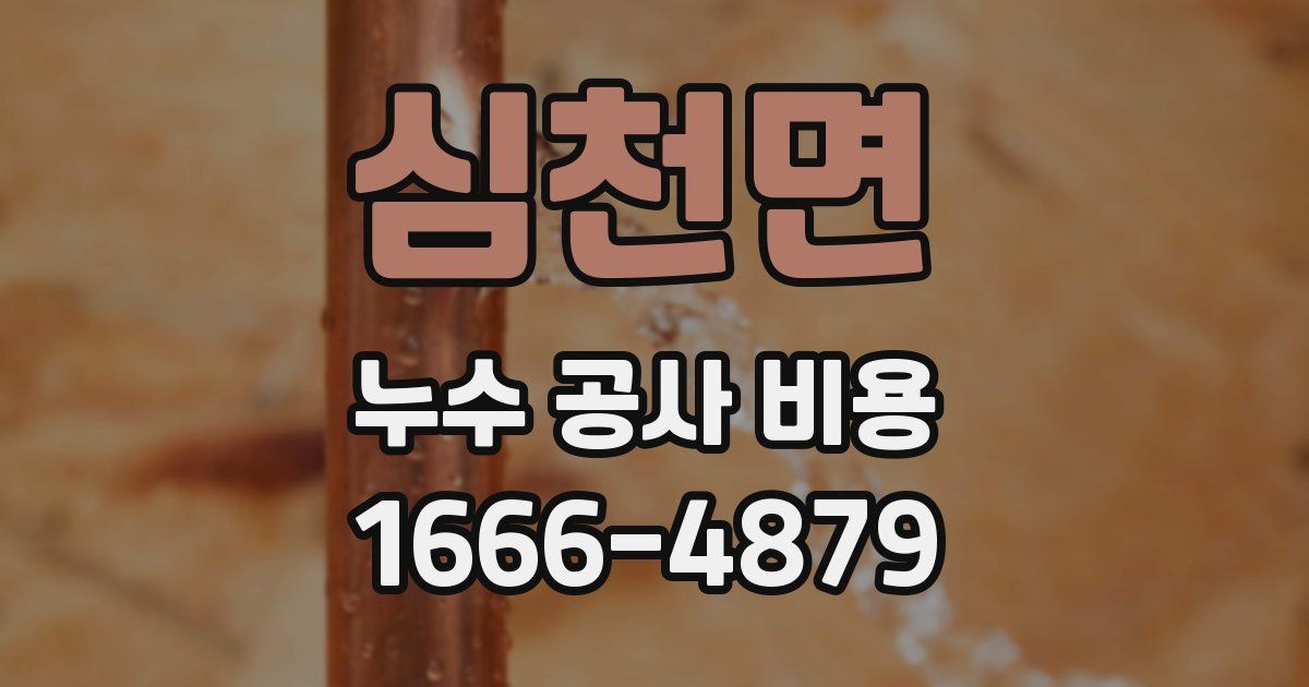 심천면 누수 공사 비용