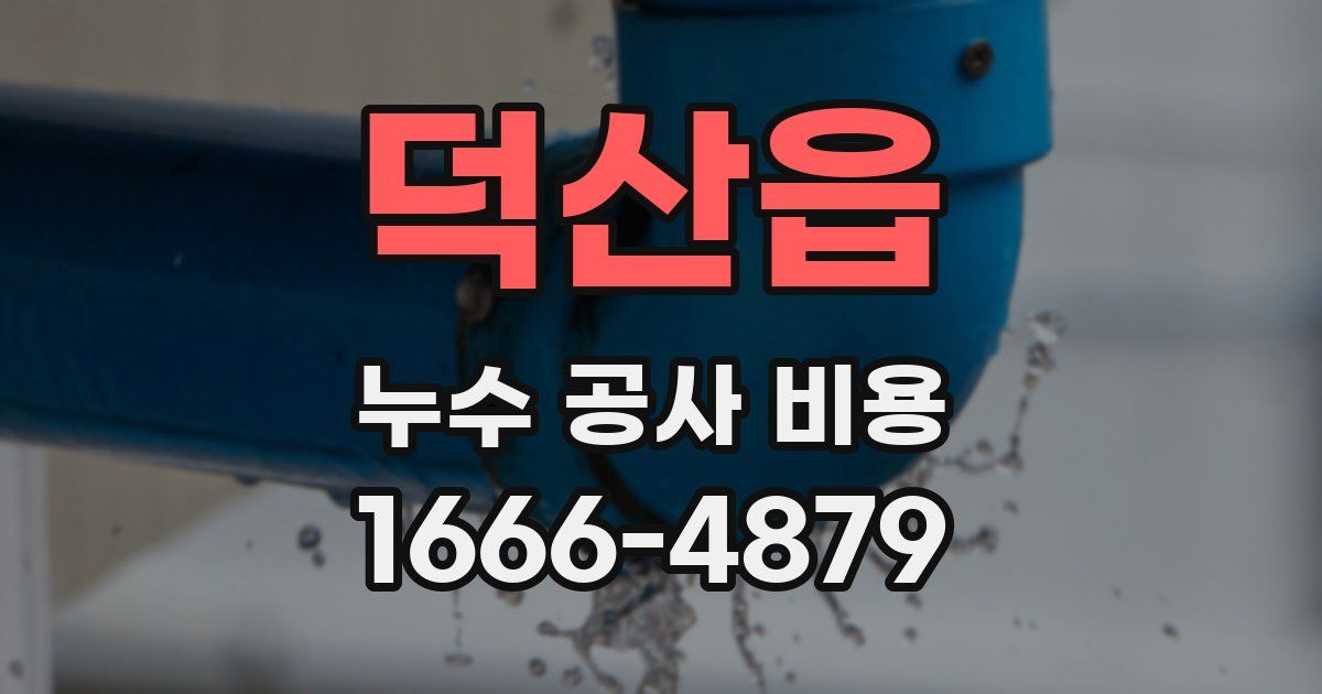 덕산읍 누수 공사 비용