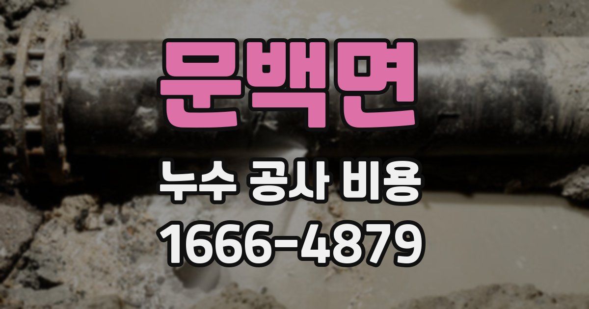 문백면 누수 공사 비용