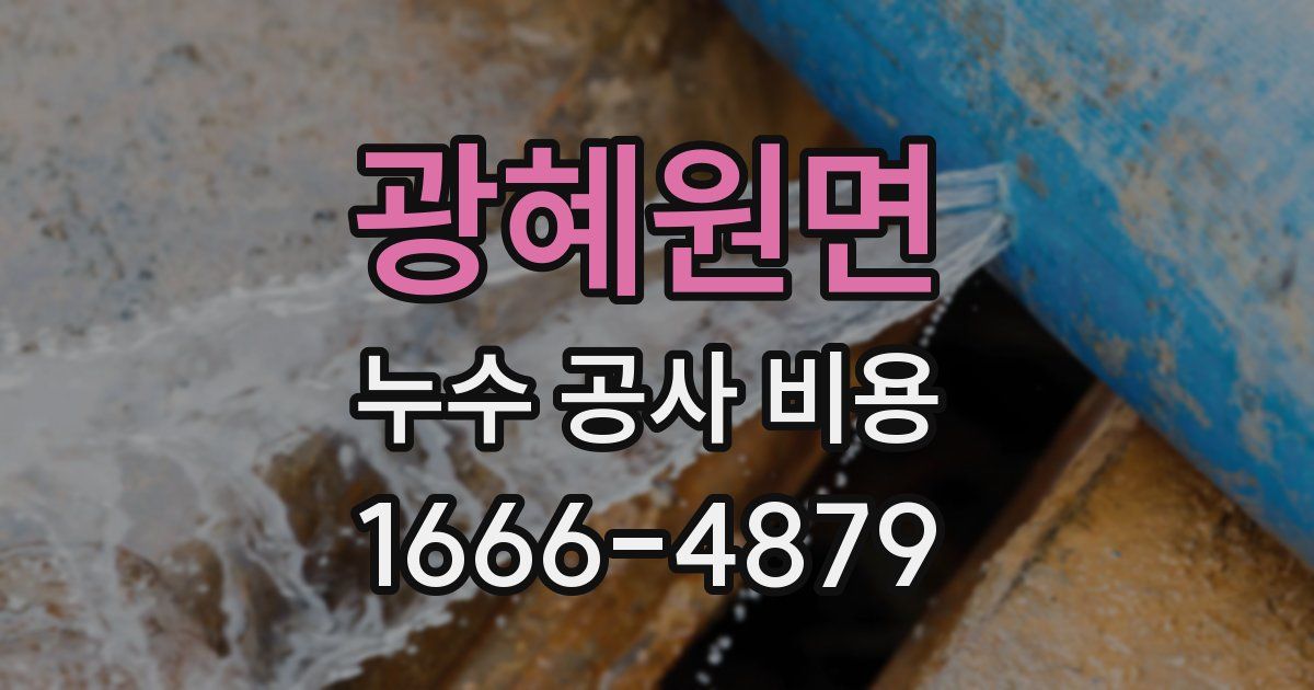 광혜원면 누수 공사 비용