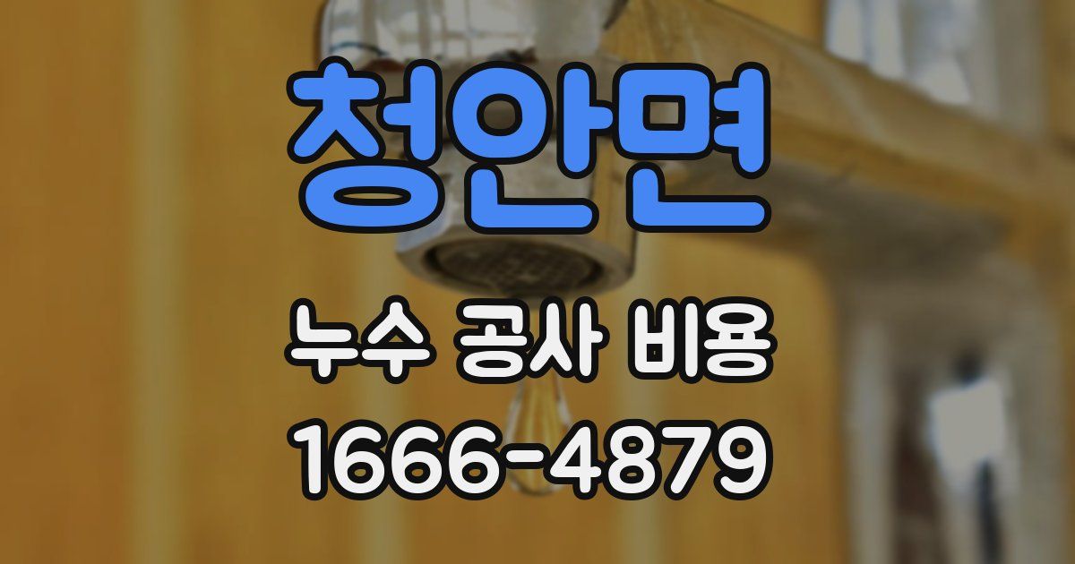 청안면 누수 공사 비용