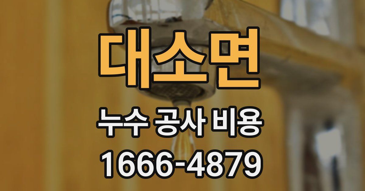 대소면 누수 공사 비용