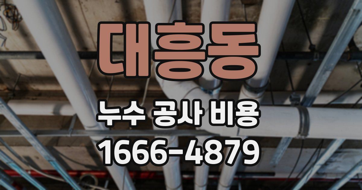대흥동 누수 공사 비용