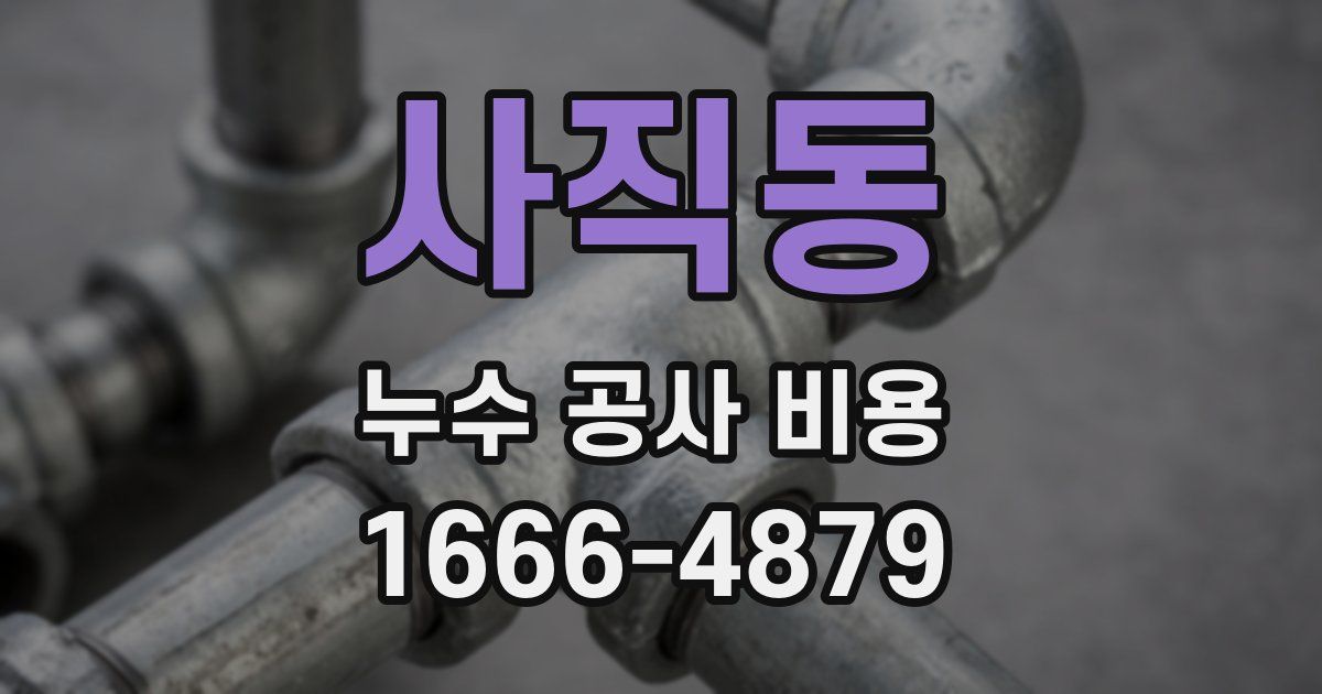 사직동 누수 공사 비용