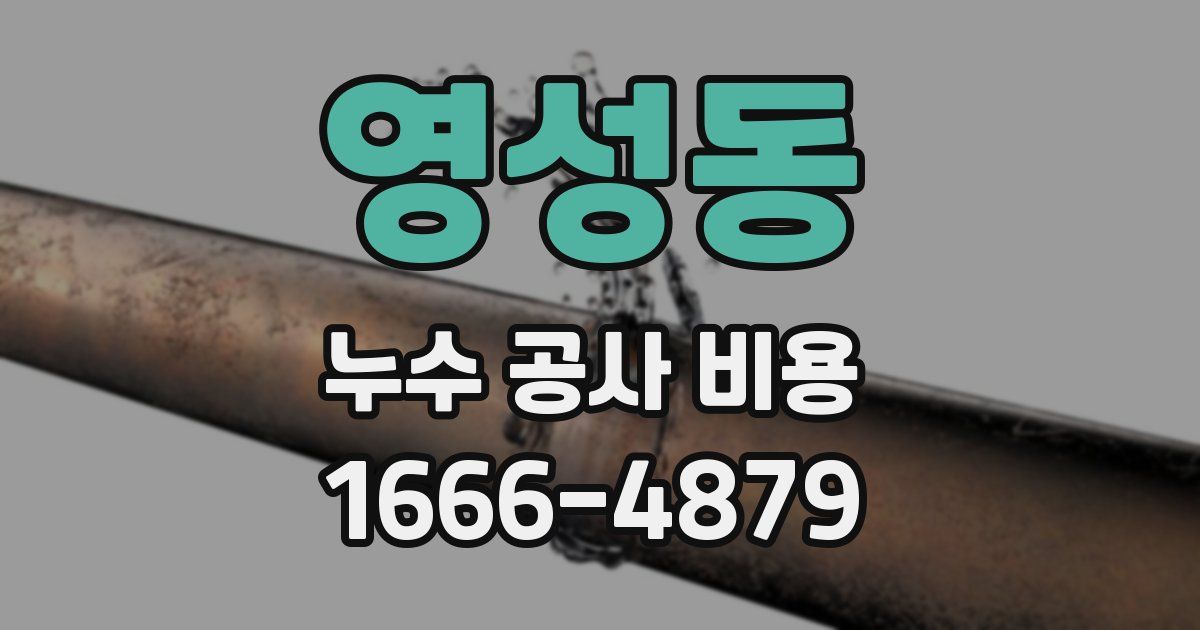 영성동 누수 공사 비용