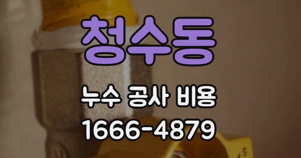 청수동 누수 공사 비용