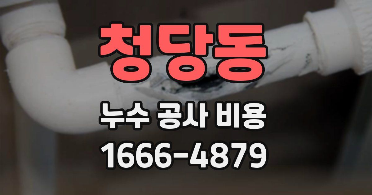 청당동 누수 공사 비용
