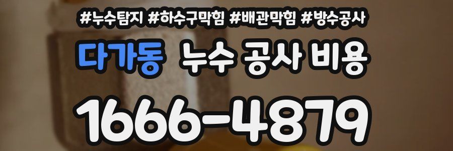 다가동 누수 공사 비용