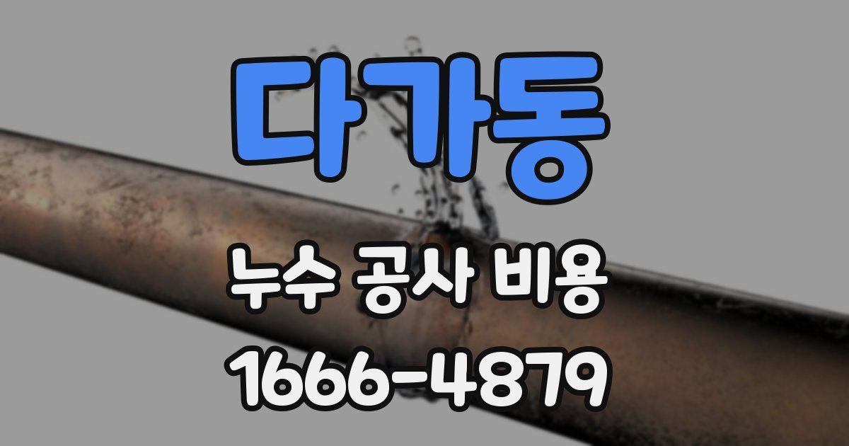 다가동 누수 공사 비용