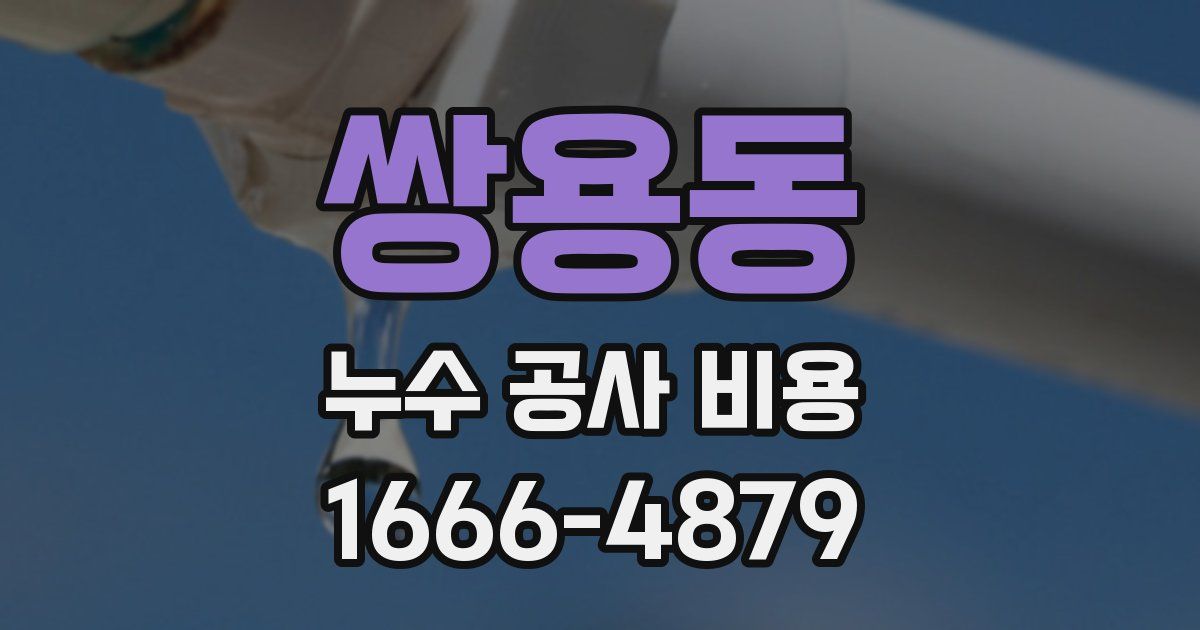 쌍용동 누수 공사 비용