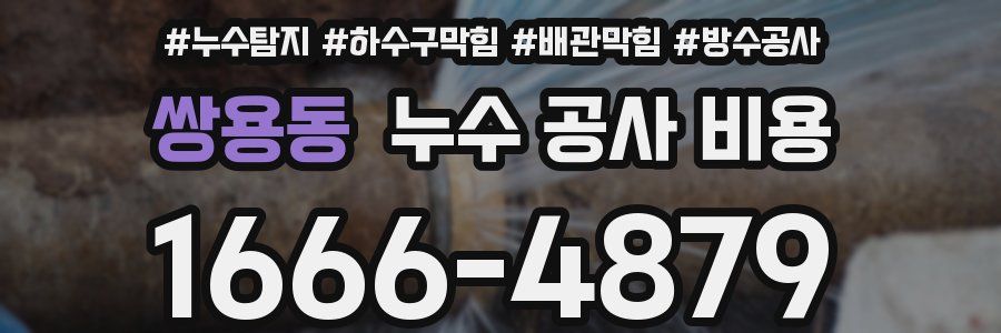 쌍용동 누수 공사 비용