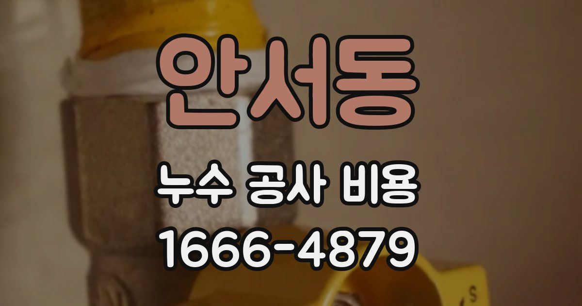 안서동 누수 공사 비용