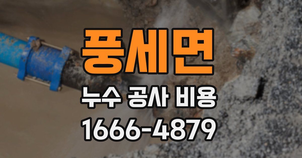 풍세면 누수 공사 비용