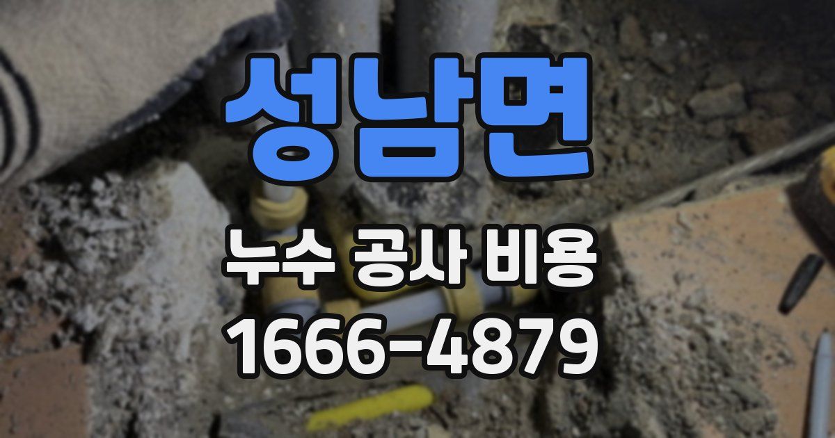 성남면 누수 공사 비용