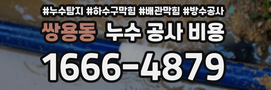 쌍용동 누수 공사 비용