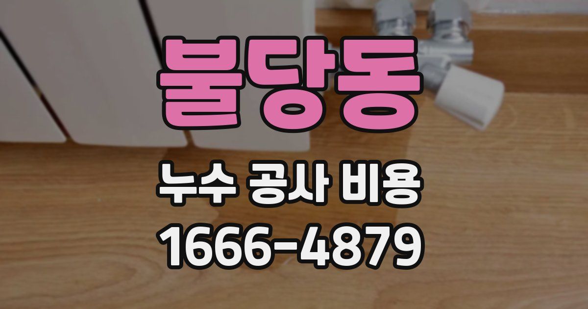불당동 누수 공사 비용