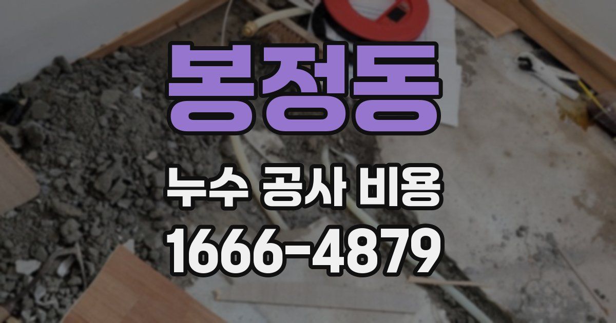 봉정동 누수 공사 비용