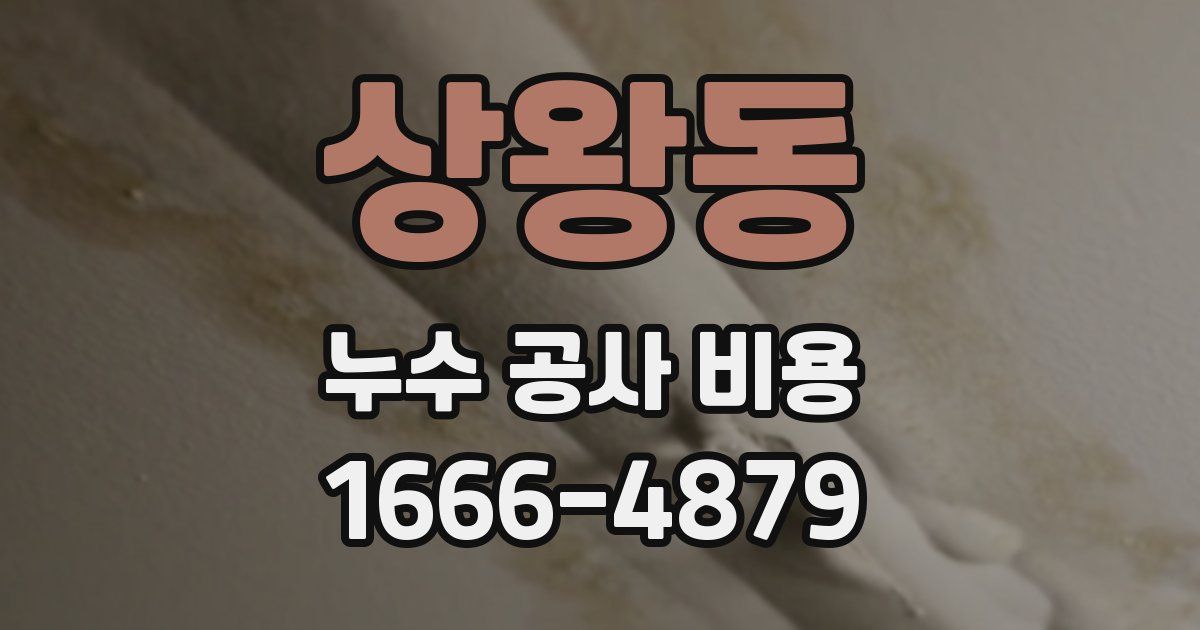 상왕동 누수 공사 비용