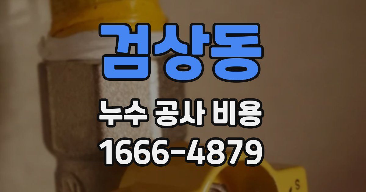 검상동 누수 공사 비용