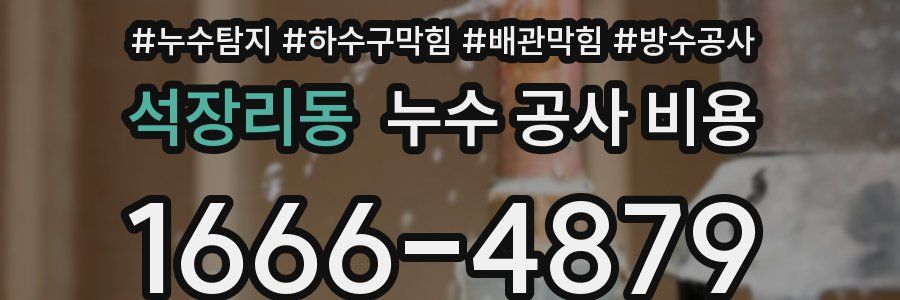 석장리동 누수 공사 비용