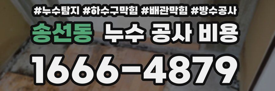 송선동 누수 공사 비용