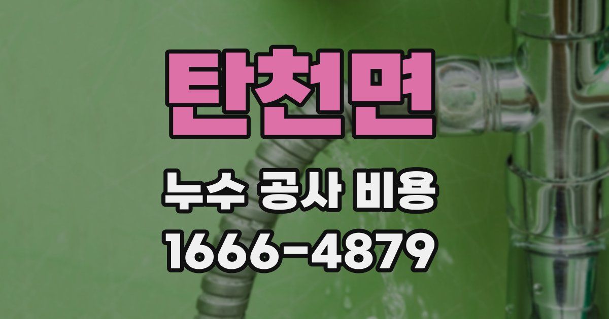 탄천면 누수 공사 비용