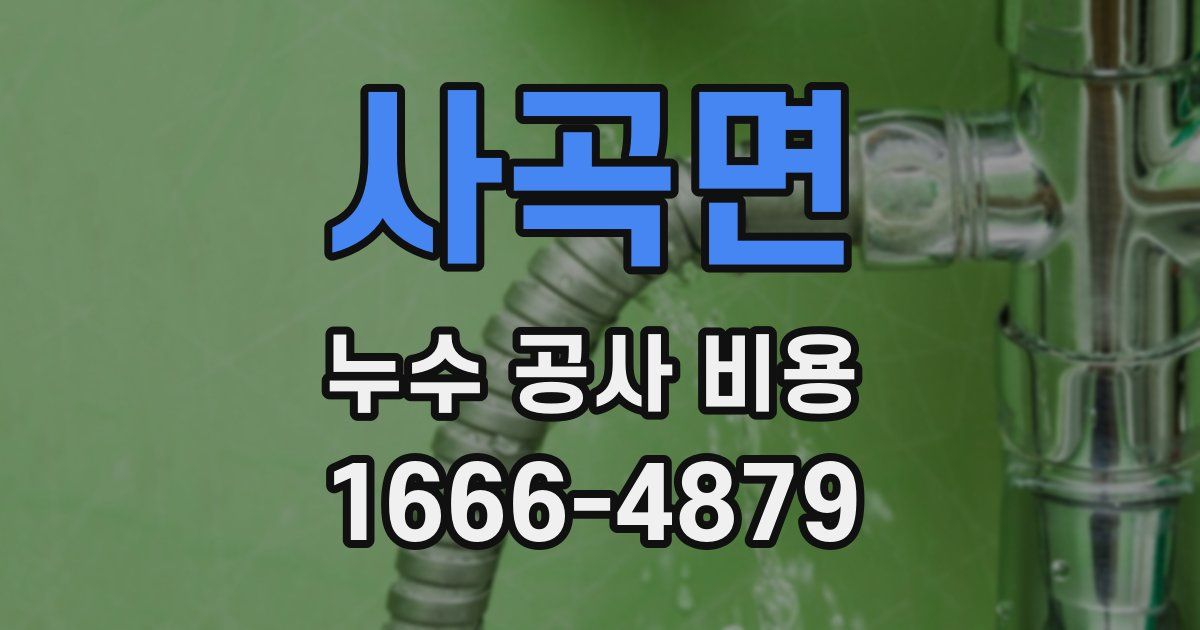 사곡면 누수 공사 비용