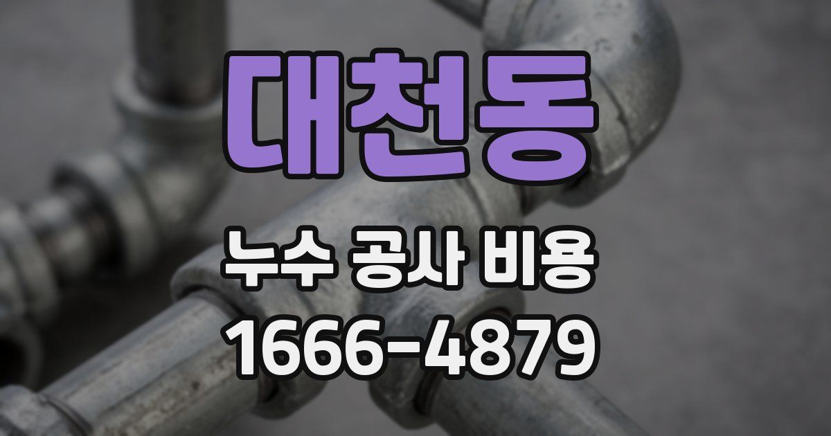 대천동 누수 공사 비용