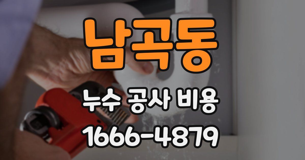 남곡동 누수 공사 비용