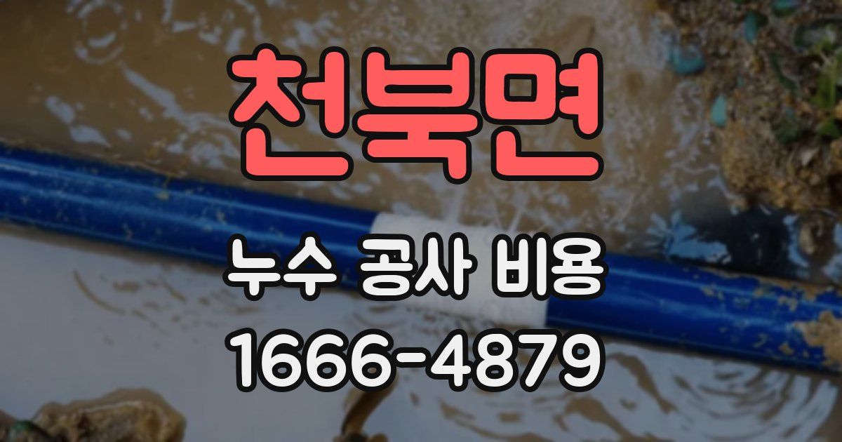 천북면 누수 공사 비용