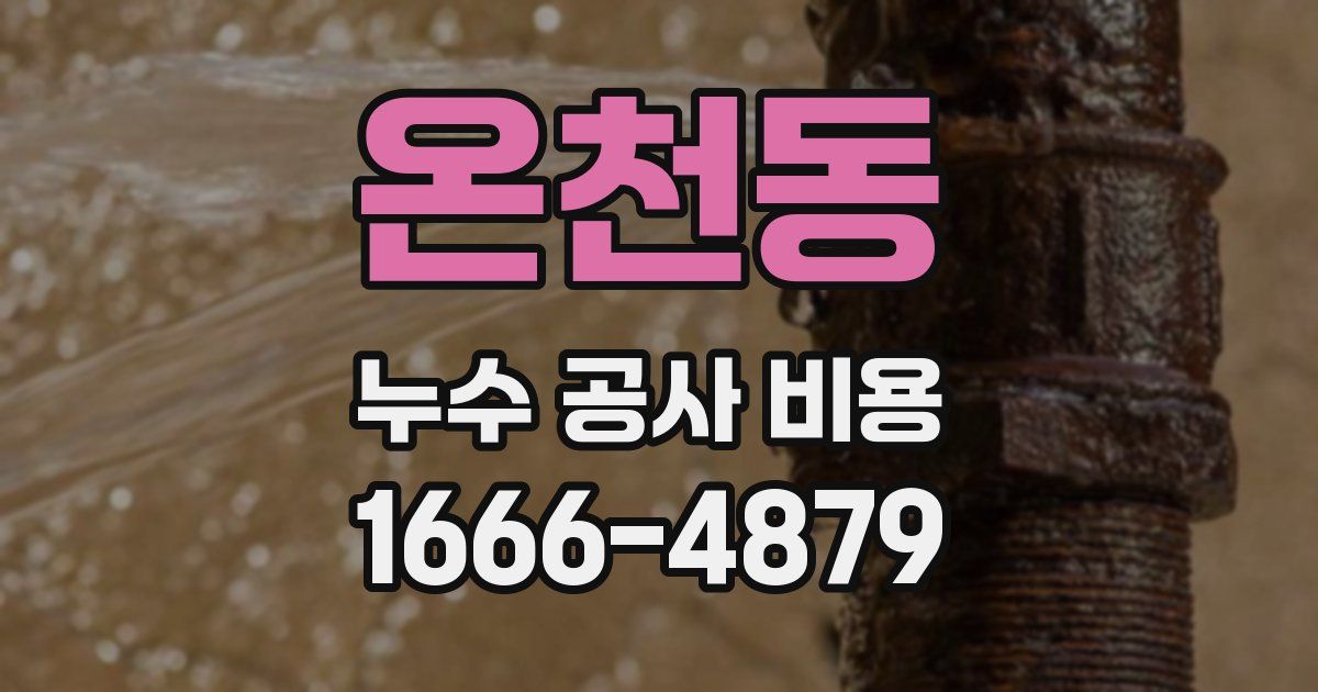 온천동 누수 공사 비용