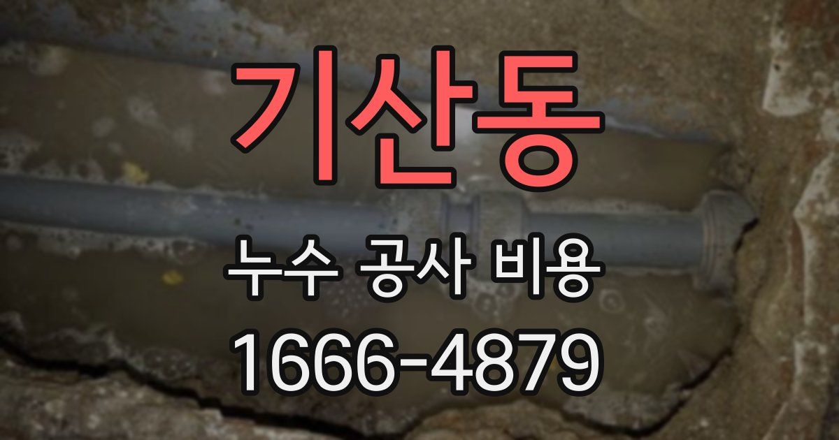 기산동 누수 공사 비용