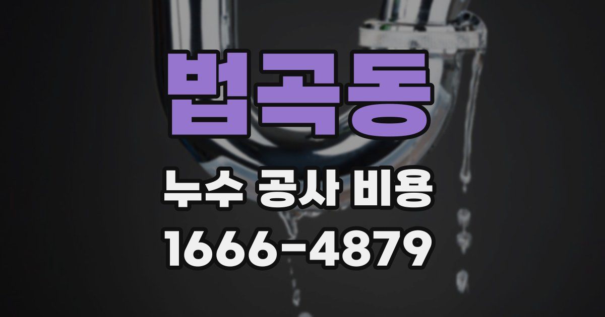 법곡동 누수 공사 비용