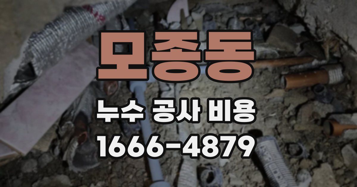 모종동 누수 공사 비용