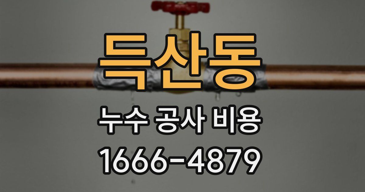 득산동 누수 공사 비용