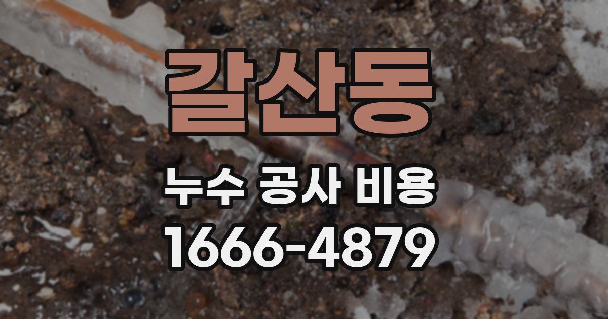 갈산동 누수 공사 비용