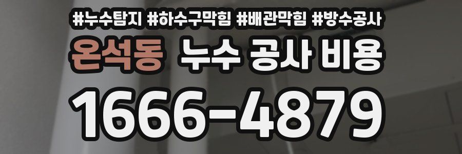 온석동 누수 공사 비용