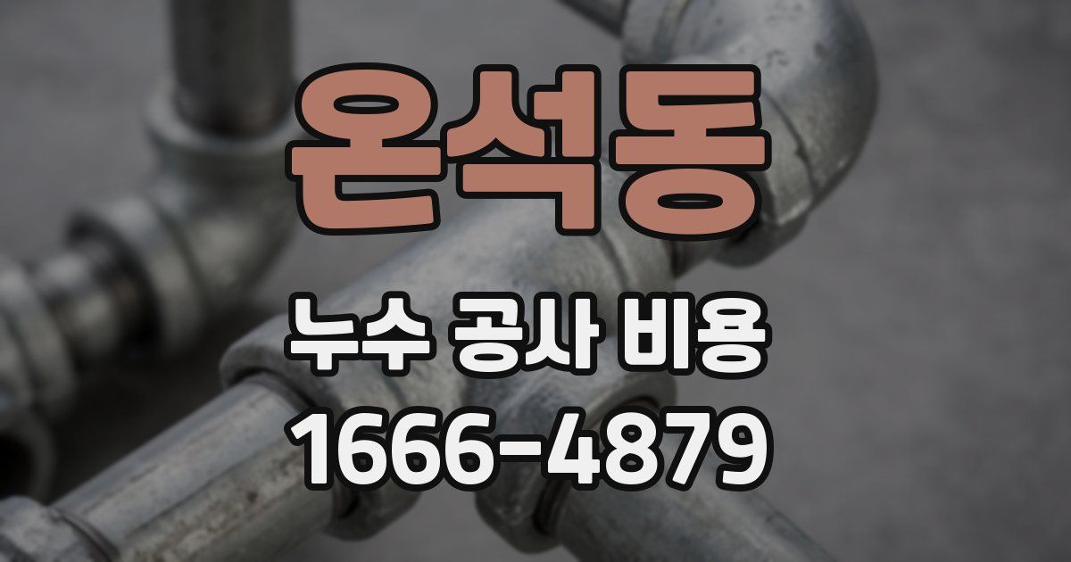 온석동 누수 공사 비용