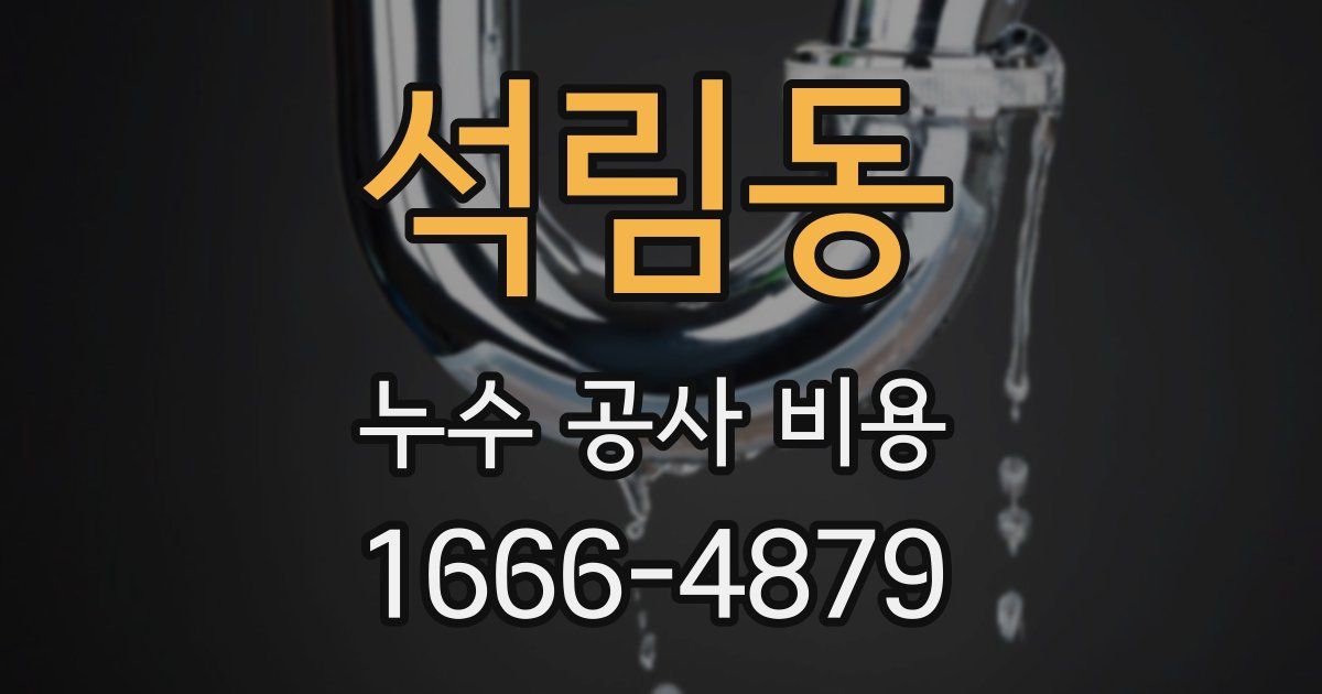 석림동 누수 공사 비용