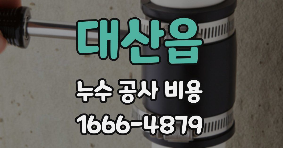 대산읍 누수 공사 비용