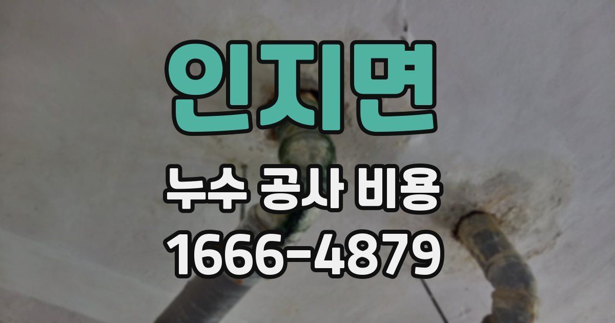 인지면 누수 공사 비용