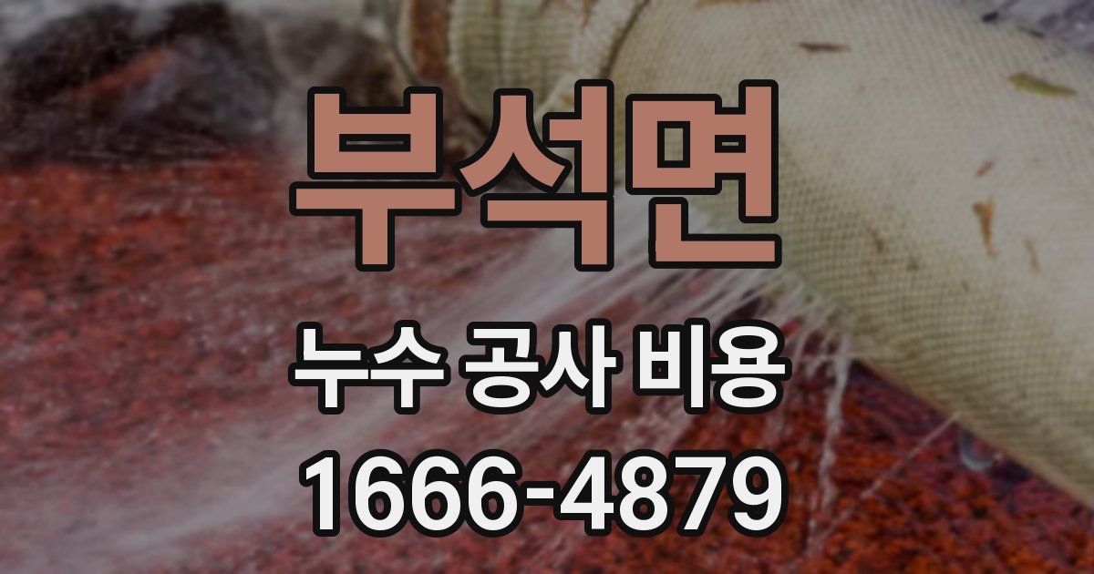 부석면 누수 공사 비용