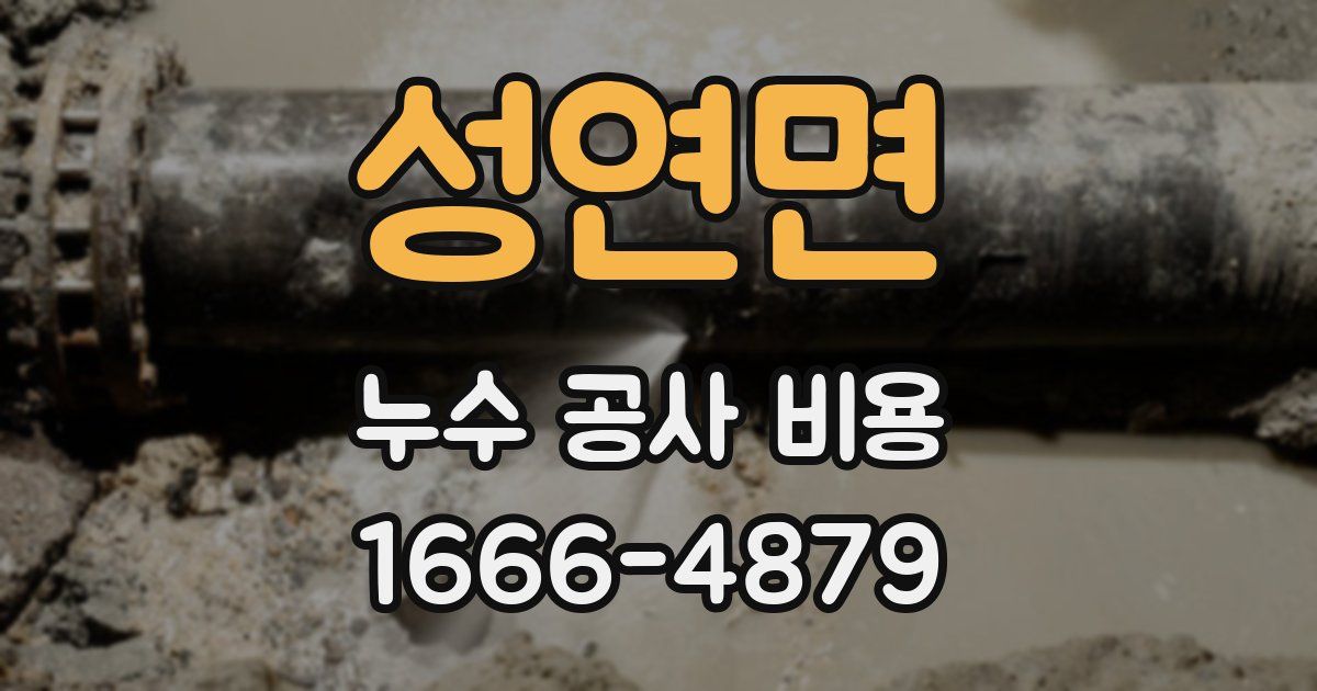 성연면 누수 공사 비용