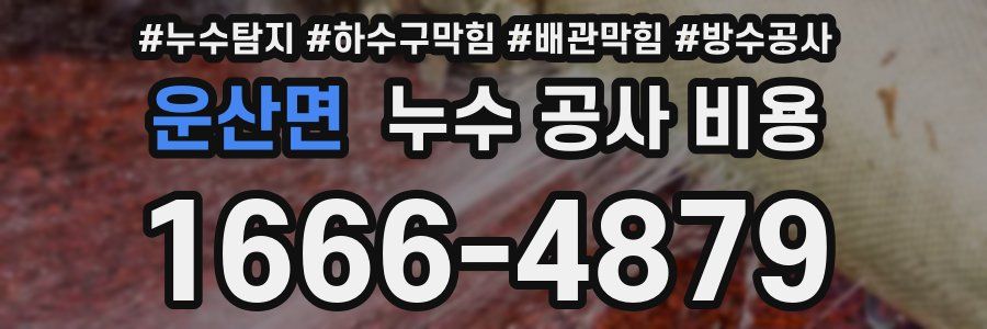 운산면 누수 공사 비용